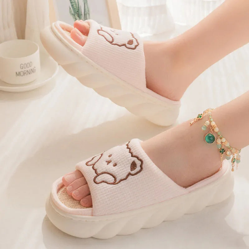 Kawaii 'Lovely Bear' Platform Slippers