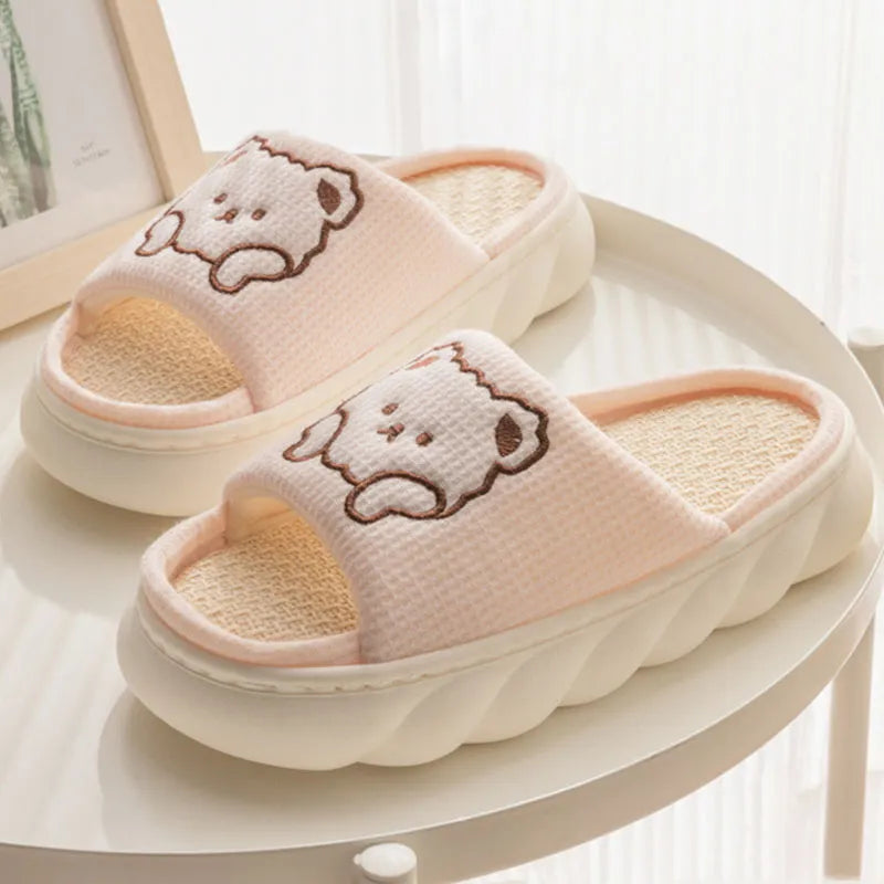 Kawaii 'Lovely Bear' Platform Slippers