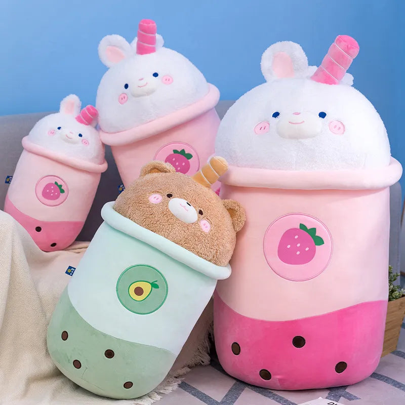 Kawaii Cute Bunny Boba Tea Plush