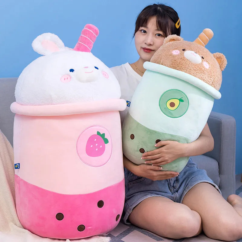 Kawaii Cute Bunny Boba Tea Plush