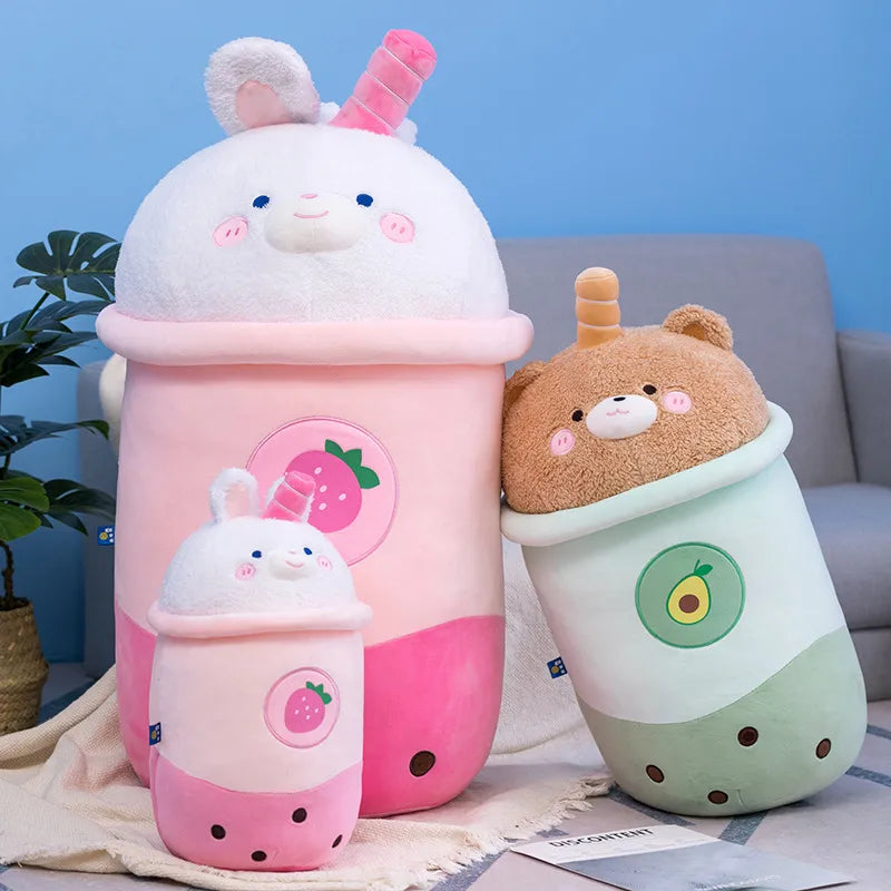 Kawaii Cute Bunny Boba Tea Plush