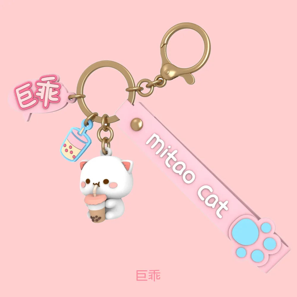 Kawaii Mitao Cartoon Cat Figurine Key-ring Key-chain