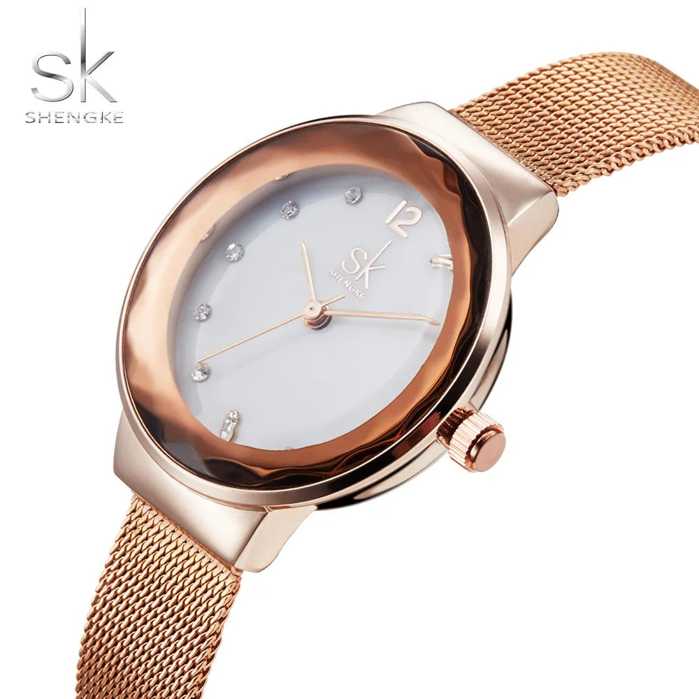 Relogio Feminino Shengke 2022 Japanese Quartz Wristwatch