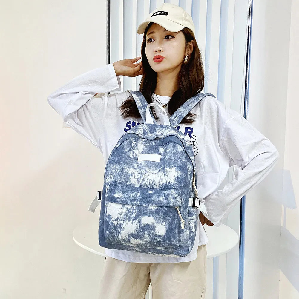 Kawaii Harajuku Tie- Dye Girl's Multi-Pockets Backpack