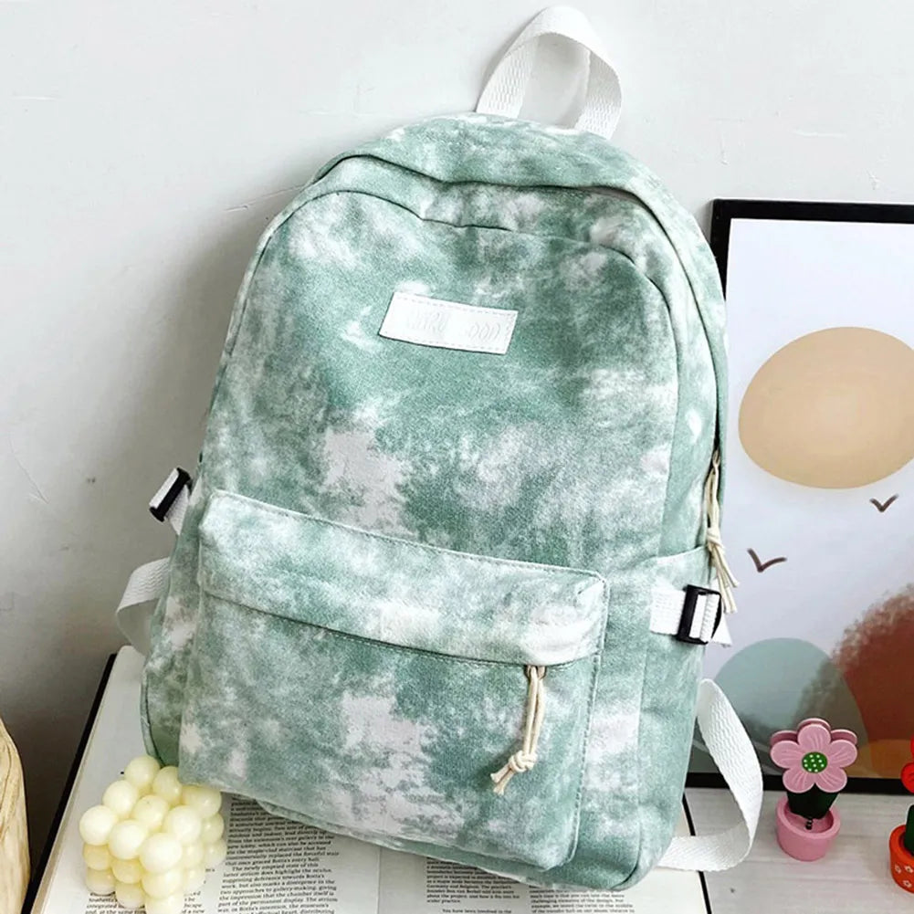 Kawaii Harajuku Tie- Dye Girl's Multi-Pockets Backpack