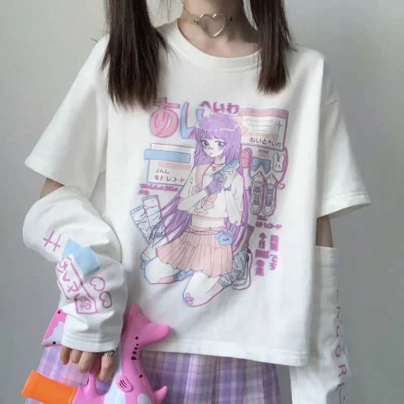 Harajuku Kawaii Japanese Streetwear E-Girl Summer Top T-Shirt