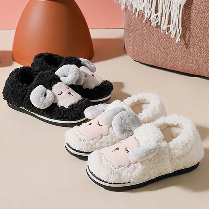 Kawaii Plush Goat Sheep Slippers