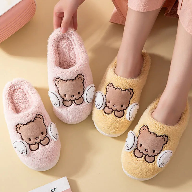 Kawaii Winter Cute Angel Bear Slippers